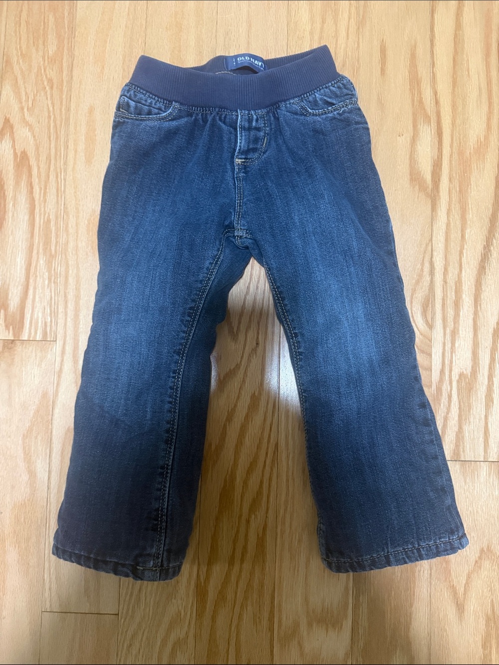 Old Navy Fleece Lined Navy Blue Pull-On Kids Jeans